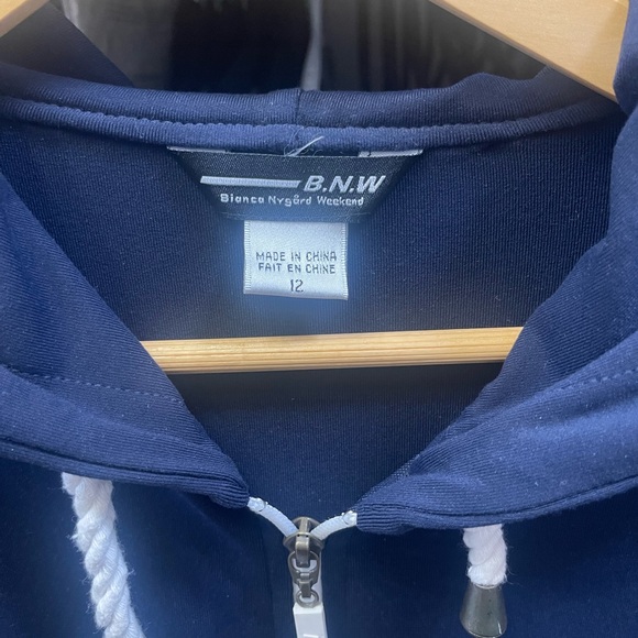 Nautical Zipper Drawstring Hoodie by BNW - Picture 3 of 10